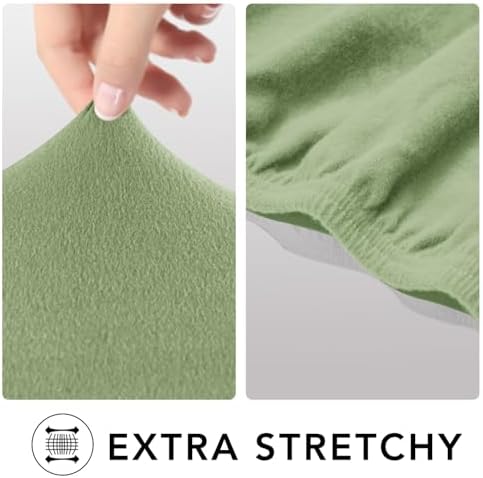 PureFit Stretch Loveseat Covers Fleece Couch Covers for Sofa Sage Green - Image 3