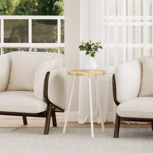 Small Round Side Table, Drink Table, Mini Couch End Table, Coffee Table, Snack Table for Small Spaces, Living Room, Bedroom, Sofa LET520Y - Image 5