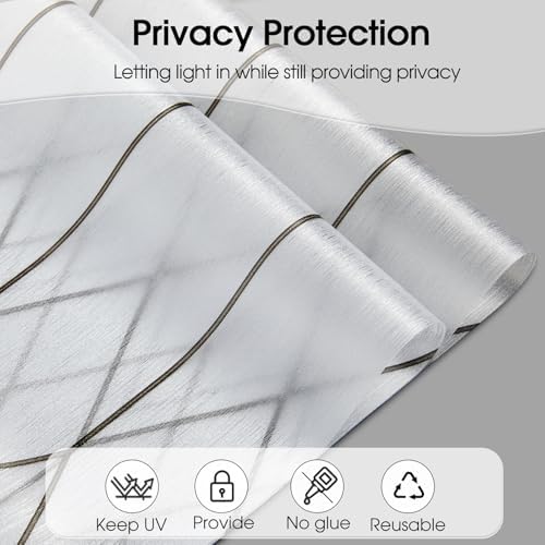 Window Privacy Film, Moroccan Pattern Static Cling, Rain, 23.6" x 394" - Image 6