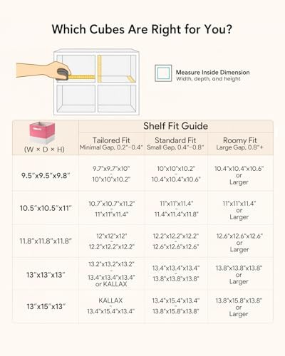 Cube Storage Bins | 10.5"x10.5"x11", Macaron & White, 6 Pack - Image 3