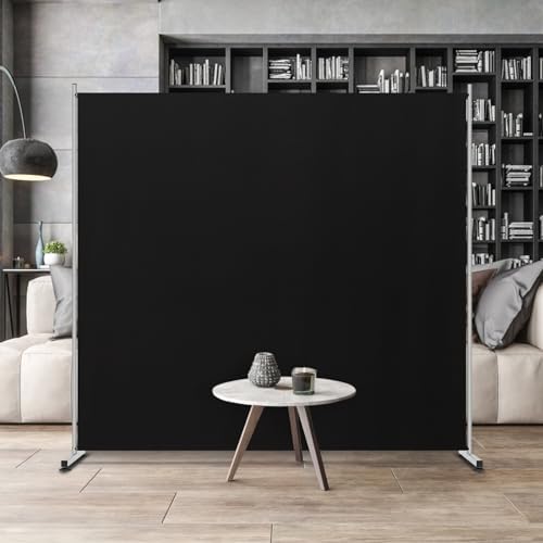 RANTILA Single Large Panel Room Divider, Privacy Screen for Office, Partition Separators, Freestanding Divider 71''W x 71''H, Black - Image 7