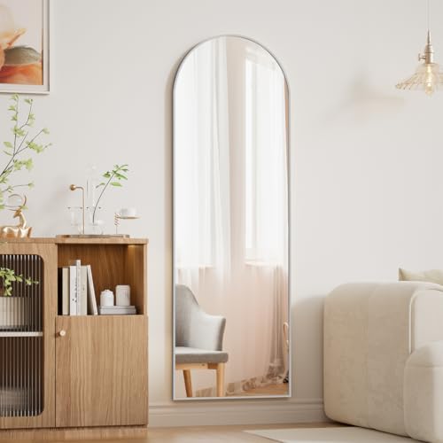 BEAUTYPEAK Arched Full Length Over The Door Mirror 14" x 48",Silver - Image 2