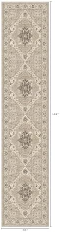 Washable 2'6x12 Hallway Runner Rugs, Vintage Non-Slip Low Pile Rugs Beige - Image 2