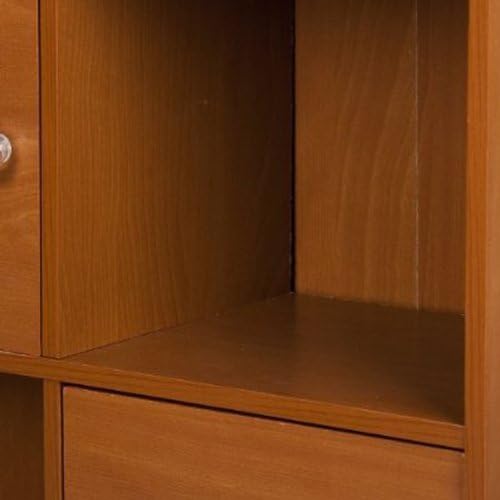 Furinno Pasir 3-Tier Shelf with 3 Door/Round Handle, Light Cherry - Image 7