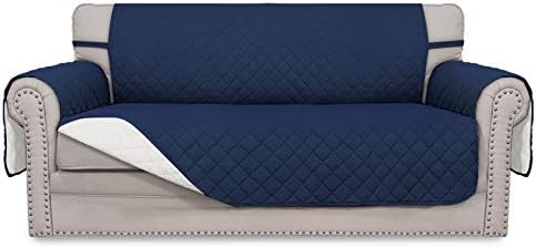 Easy-Going Reversible Couch Cover, 2 Cushion Sofa, Navy/Ivory by Easy-Going