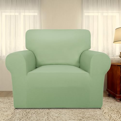PureFit Stretch Chair Covers Fleece Couch Covers for Sofa Sage Green - Image 2