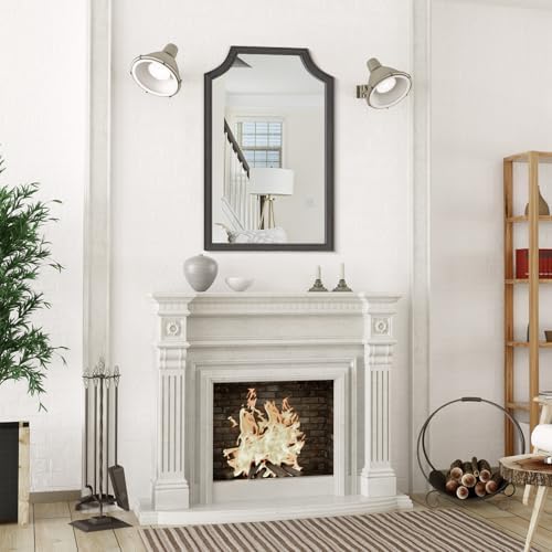 WallBeyond Scalloped Wood Mirror for Small Bathroom Vanity 20x30 Inch Rectangle Wall Mirror Decor for Hallway Bedroom Living Room Home (Black) - Image 4