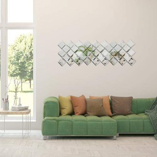 Lovdeco Peel and Stick Light Antique Mirror Tile, Square Mirror for Kitchen Backsplash Bathroom (32 Sheets, 2 SQ.FT.), 3 x 3 Inch - Image 5