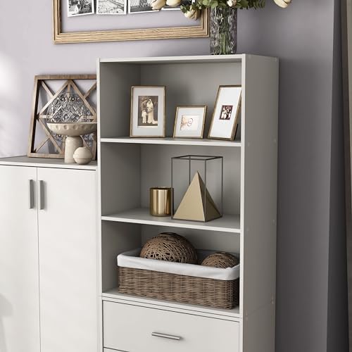Homes: Inside + Out Apexa 3-Tier Cube Storage Organizer Shelves, Stackable Wood Bookcase Fits Cubby Bins for Organization, Dorm Teen Room Decor & Home Office, White - Image 2