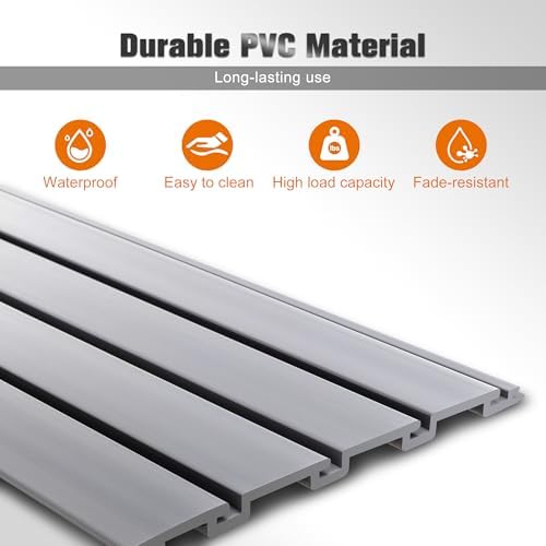 Slatwall Panel 4x2FT PVC Slat Wall Panels Garage Slat Wall Organizer Heavy Duty Slatwall Garage Storage Organization Tool for Garages, Sheds, and Homes - Image 4