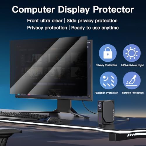 2 Pack Magnetic Hanging Computer Privacy Screen 32'' for 16:9 Aspect Ratio - Image 5
