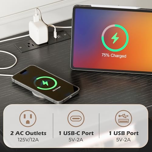 SUPERJARE Nightstand with Charging Station, USB-C Port, Bedside Table - Image 4