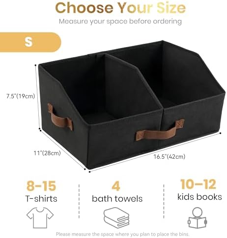 HOMELUX THEORY Closet Organizers Storage, Small Collapsible Bin 3pc, Black - Image 2