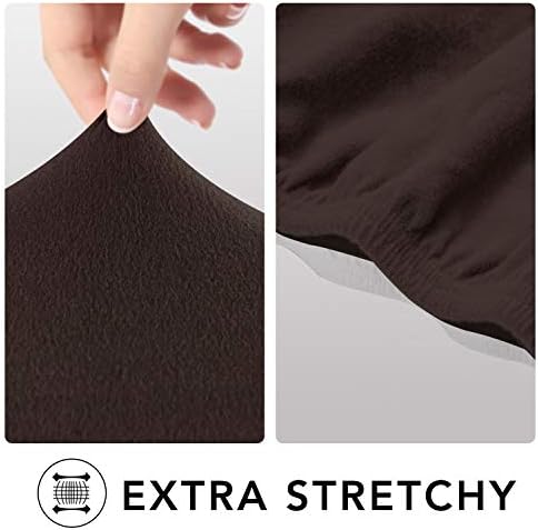 PureFit Stretch Loveseat Covers Fleece Couch Covers for Sofa Chocolate - Image 4