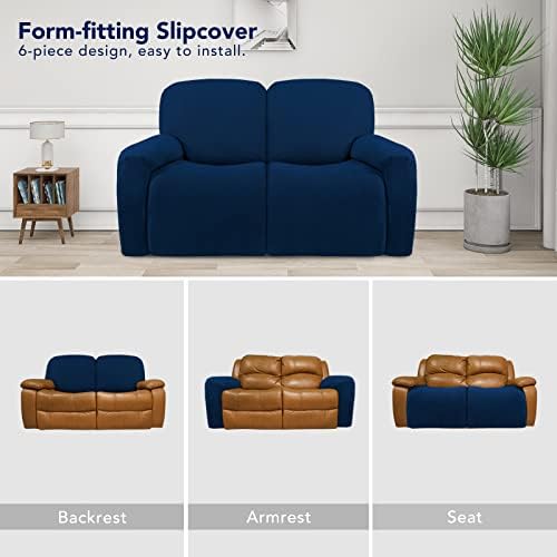 PureFit Super Stretch Loveseat Recliner Sofa Couch Cover with Pocket - Image 4