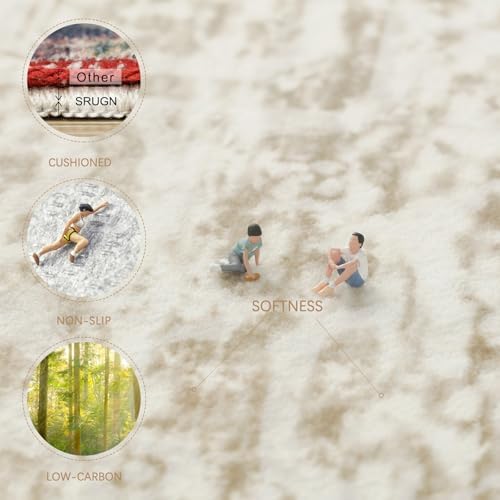 8x10 Washable Area Rugs for Living Room,Bedroom,Dining Room- Neutral Beige - Image 3