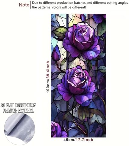 Nuxovilar Gothic Halloween Dark Purple Rose Window Film 17.5x39.3 PVC - Image 3