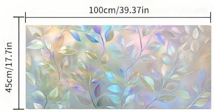 BlissYard Rainbow Flower Decorative Window Film 39.3x17.7 Inch PVC - Image 4