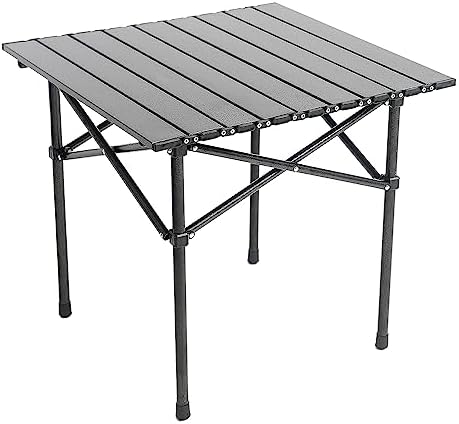 Wind Tour Portable Camping Table Folding Side Table Aluminum Lightweight Table with Carry Bag for Outdoor Cooking Hiking Picnics BBQ Travel (Black) by Wind+Tour