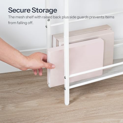 HOOBRO Small Narrow Side Table with Charging Station, Skinny End Table for Small Spaces, Slim Nightstand with USB Ports Outlet, Sofa Beside Table with Storage Shelf, White WT102UBZ01 - Image 6