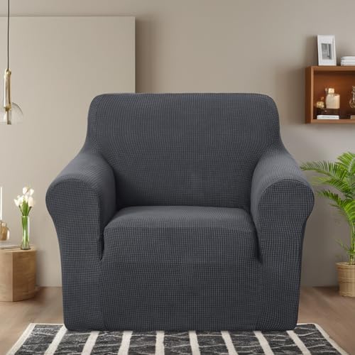 U-NICE HOME Stretch Recliner Chair Cover Armchair Slipcover, Dark Grey - Image 2