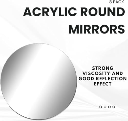 Acrylic Round Mirrors, 12 inch No Glass Circle Mirror Tiles Self Adhesive Mirror Stickers for Wall Home Living Room Bedroom Decor, Small Mirrors for Crafts (4, 12 inch/30cm) - Image 3