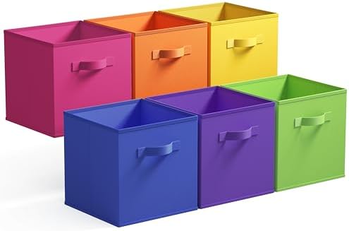GRANNY SAYS 13x13 Storage Cubes, Cube Storage Organizers, Rainbow, 6-Pack by GRANNYSAYS