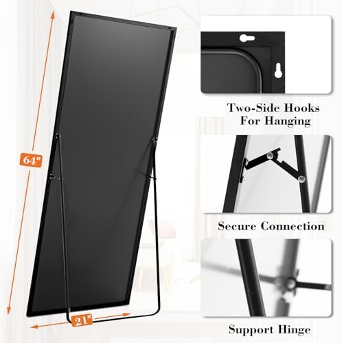 21"x64" Mirror Full Length, Upgraded Body Wall Mirrors - Image 2