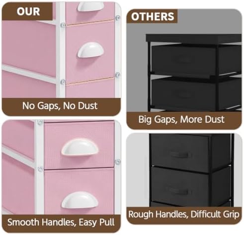 LASZOLA Narrow Cabinet Slim Storage Cart for Bathroom Small Space, Pink - Image 4