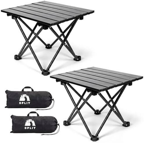 Opliy 2-Pack Portable Camping Table – Ultralight Foldable Car Tray Table with Carry Bag for Camping, Picnic, BBQ, Beach & Outdoor Travel by Opliy