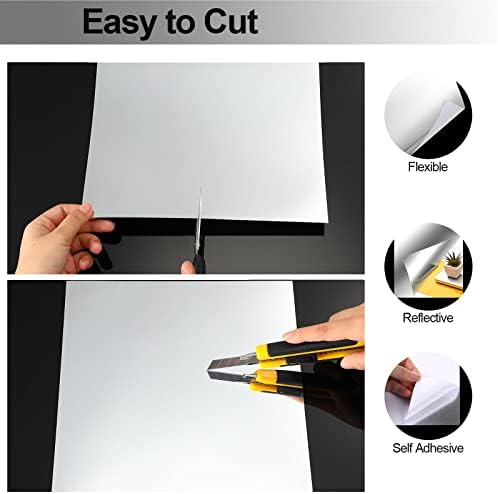 Zonon Flexible Mirror Sheets Self Adhesive Non Glass Mirror Tiles Stickers for Home Wall Decor(10 Pieces,10 x 10 Inches) - Image 3