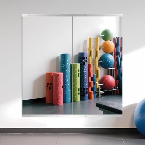 Home Gym Mirror for Wall, 48" x 24" x 2PCS Frameless Full Length Mirror by Ruomeng