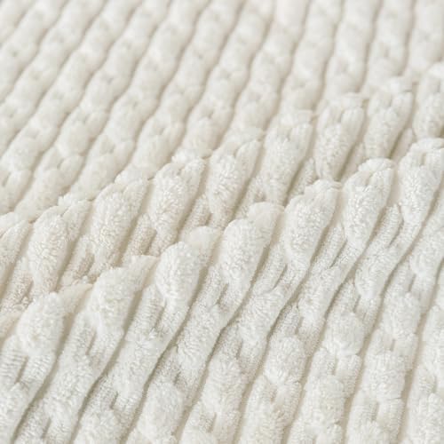 Set of 4 Pink Beige White Decorative Throw Pillow Covers 26x26 Inch Corduroy Pillow Covers for Bed Couch Sofa Living Room Soft Square Cushion Cases - Image 5