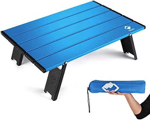 VILLEY Portable Mini Folding Beach Table, Ultralight Aluminum Side Table by VILLEY