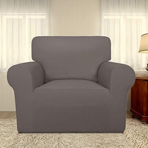 PureFit Super Stretch Chair Covers Fleece Couch Covers for Sofa Taupe - Image 2