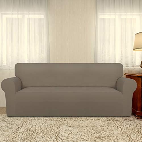 PureFit Stretch Oversized Couch Covers Fleece Sofa Slipcovers Natural - Image 2