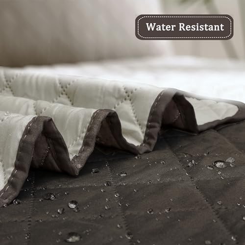 Easy-Going Reversible Couch Cover, Chair 30 in, Chocolate/Beige - Image 4