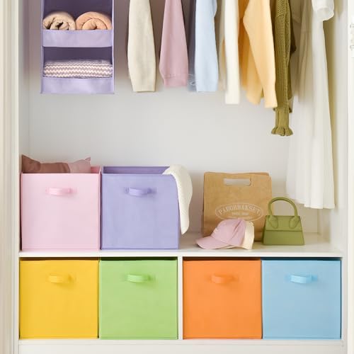 GRANNY SAYS 13 Inch Cube Storage Bins, Pastel Color, 6-Pack - Image 3