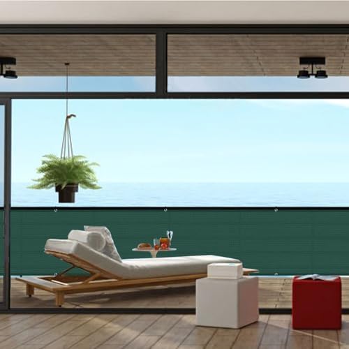 SUNLAX Custom Size 3'x18' Dark Green Balcony Privacy Screen 90% UV Block - Image 4