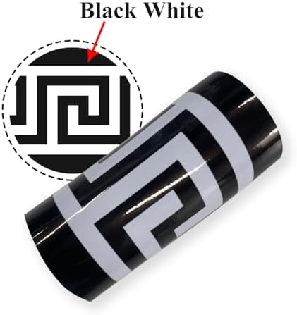funlife Greece Pattern Peel and Stick Wall Border Stickers, Self Adhesive Skirting Wall Waist Line Decal for Bathroom Wall Vanity Mirror, 78.74"X3.93" PVC White Black 5 Rolls - Image 5