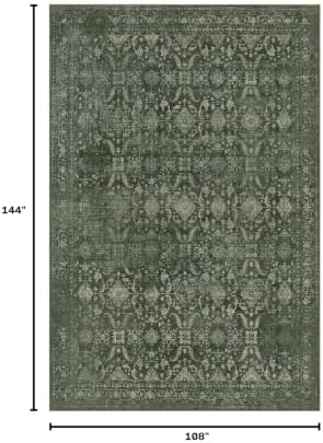 Rugxara Green 9x12 Area Rugs for Living Room Bedroom Large Washable Rug - Image 2