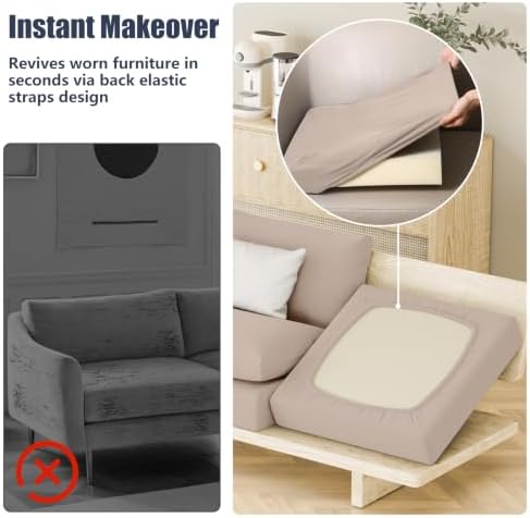 8Pcs Outdoor Cushion Covers, Stretch Patio Furniture Couch Chair Slipcovers - Image 5