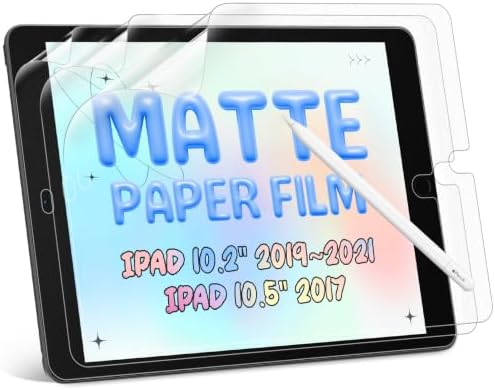 3 Pack Paper Screen Protector for iPad 10.2 in (9th/8th/7th,2021/2020/2019) by Protescreen