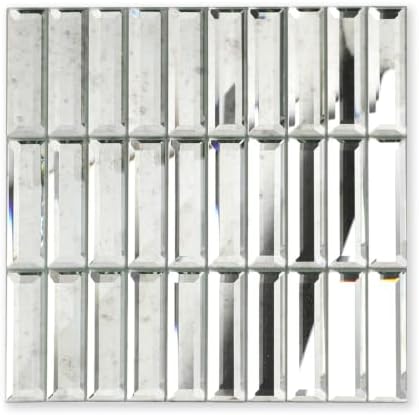 Peel and Stick Mirror Backsplash Strip Tile 12in Light Antique by Adedeo
