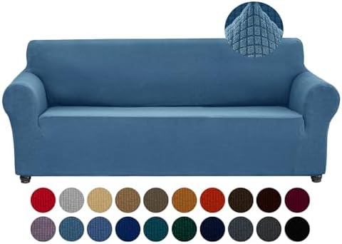 Joccun Stretch Couch Cover Slipcovers, 1-Piece Sofa Covers for 3 Cushion Couch Spandex Jacquard Washable Furniture Protector Cover for Living Room,Kids,Pets(Sofa,Niagara) by Joccun