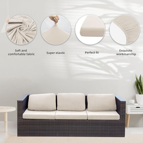 8 Pcs Outdoor Cushion Covers, Patio Sofa Cushion Covers Replacement - Image 4