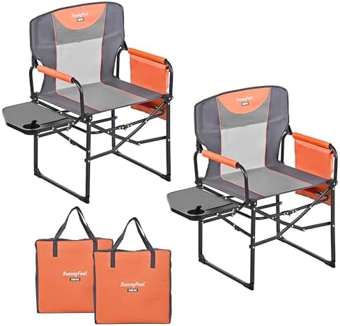SUNNYFEEL Oversized Camping Chair Portable Directors Chairs with Side Table by SunnyFeelCamping