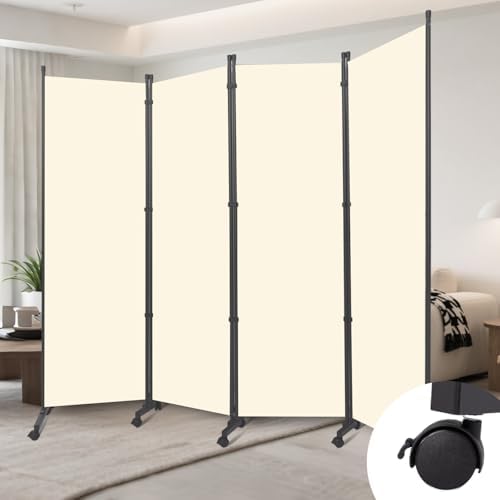 Room Divider W/Wheels,Heavy Duty Base Folding Wall Divider Separator by YASRKML
