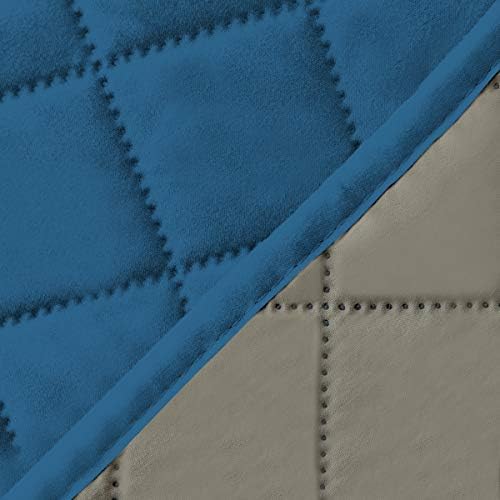Easy-Going Reversible Couch Cover, 4 Seater Sofa, Peacockblue/Beige - Image 6