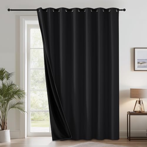RYB HOME 100% Blackout Curtain, Bedroom Patio Sliding Glass Door Drape by RYBHOME